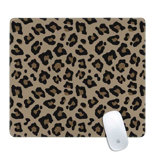 Skinit Medium Gaming Mouse Pad - Leopard Print Design with Stitched Edges, Waterproof, Non-Slip Rubber Base, Large Desk Mat for Keyboard & Mouse | Perfect for PC, Laptop, Office & Gaming Setup