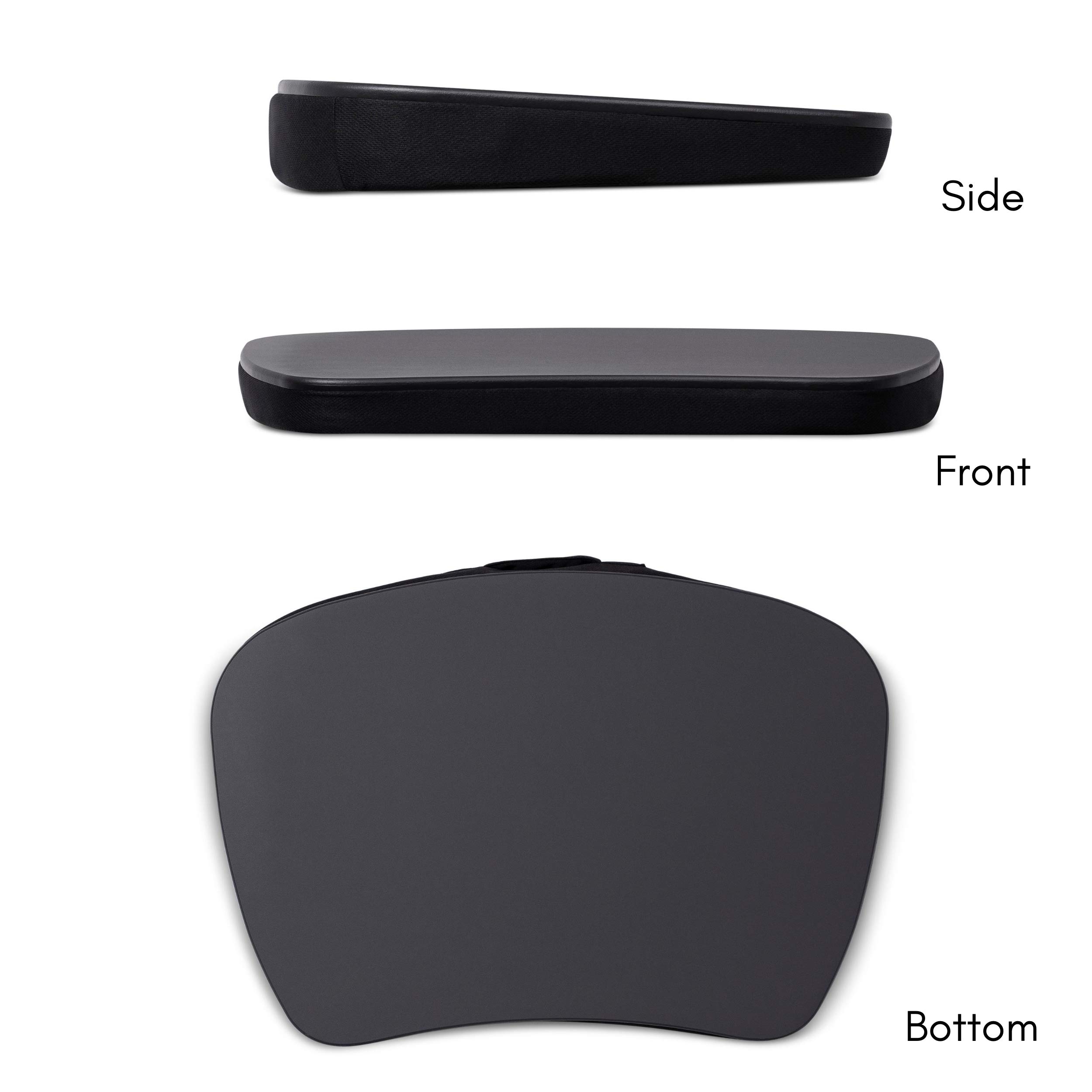 BIRDROCK HOME Oversized Lap Desk with Memory Foam Cushion - Portable Laptop Tray for Adults & Students - 17 Inch Laptop Tray with Ergonomic Wrist Rest - Home Office, Bed, Sofa & Travel Use - Matte Black