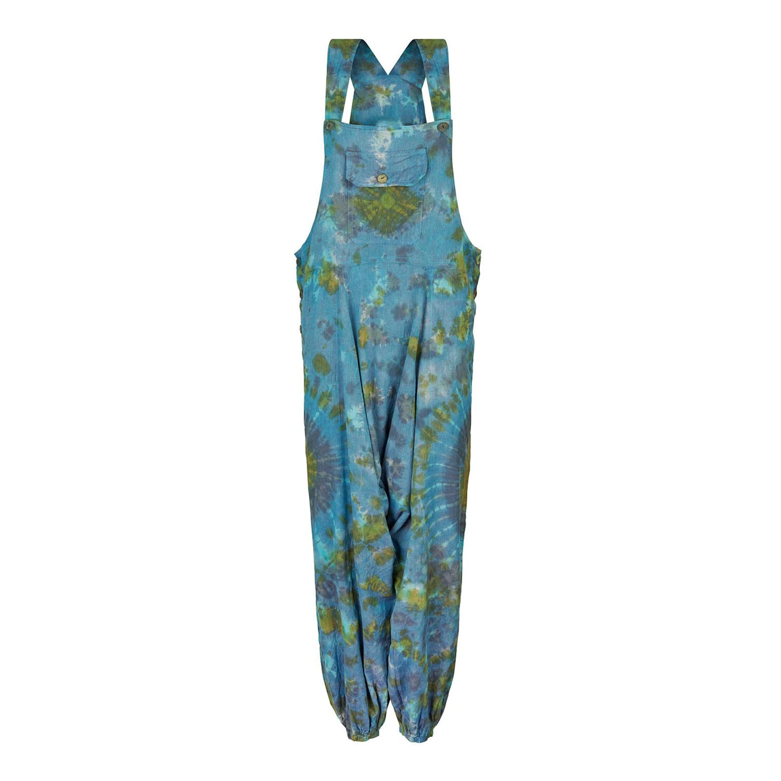 GBSELL Women's Printed Button Jumpsuit & Overalls - Summer Abstract Print Loose Suspender Romper with Adjustable Straps | Casual Outfit for Beach, Vacation & Streetwear Fashion