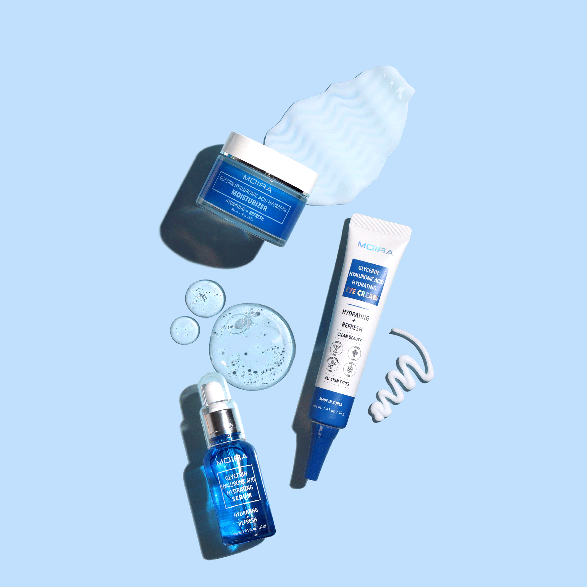 Hydrating Skincare Bundle with Glycerin & Hyaluronic Acid - Moisturizing Face Serum & Cream for Dry Skin - Perfect for Daily Skincare Routine & Night Care