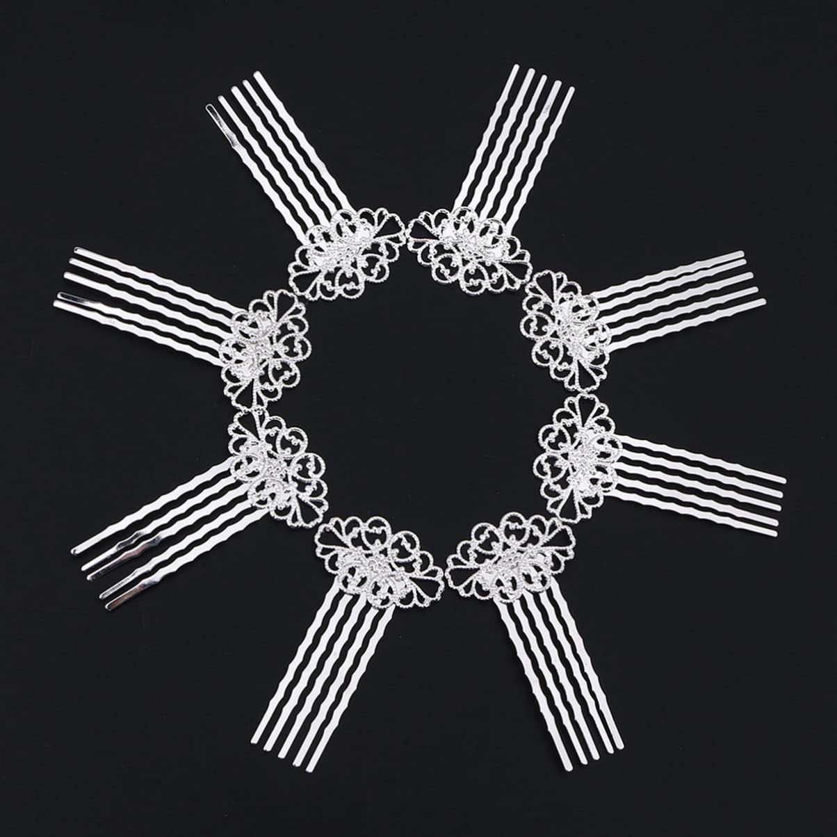KALLORY 10pcs Floral Hair Combs for Women - Elegant Inserted Hair Accessories, Bridal Headdress & Wedding Hair Decor - Perfect for Parties, Prom, and Special Occasions