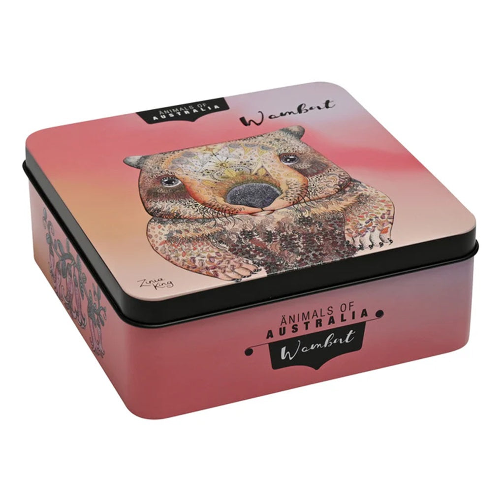 Premium Banksia Red Animals of Australia Wombat Tin - Macadamia Butter Finger Biscuits 150g | Australian Gourmet Cookies, Unique Gift Tin, Perfect for Tea Time & Holiday Gifting