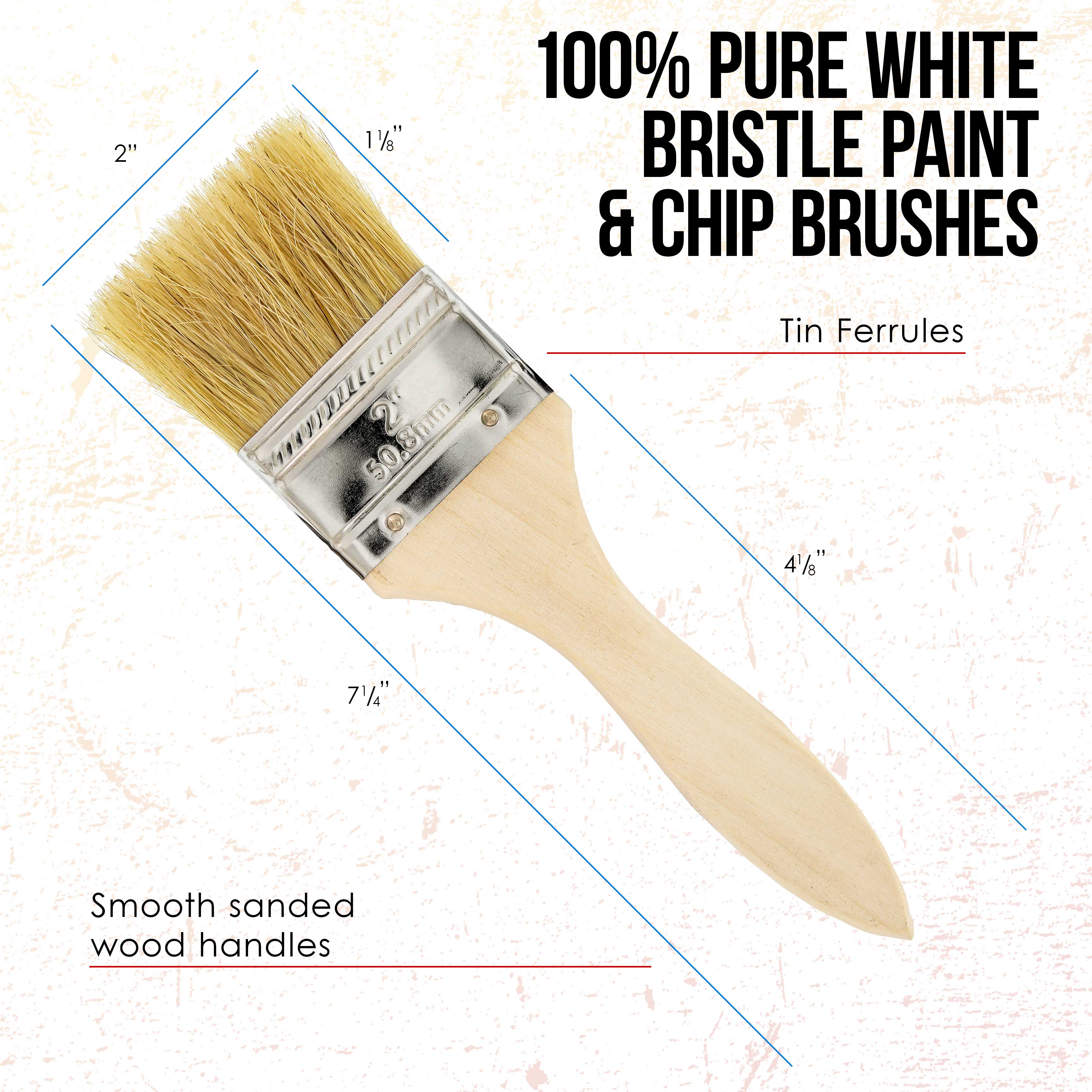 24 Pack of 2 Inch Paint Brushes - Professional Chip Brushes for Paint, Stains, Varnishes, Glue & Gesso - Perfect for DIY Projects, Home Improvement & Art Crafts