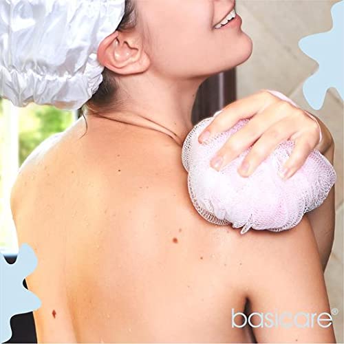 Premium Pink Loofah Sponge for Women & Men - Gentle Exfoliating Body Scrubber, Bath Sponge & Shower Pouf | Soft Luxury Loofah for Smooth Skin | Ideal for Daily Shower, Spa & Skincare Routine - Pack of 1