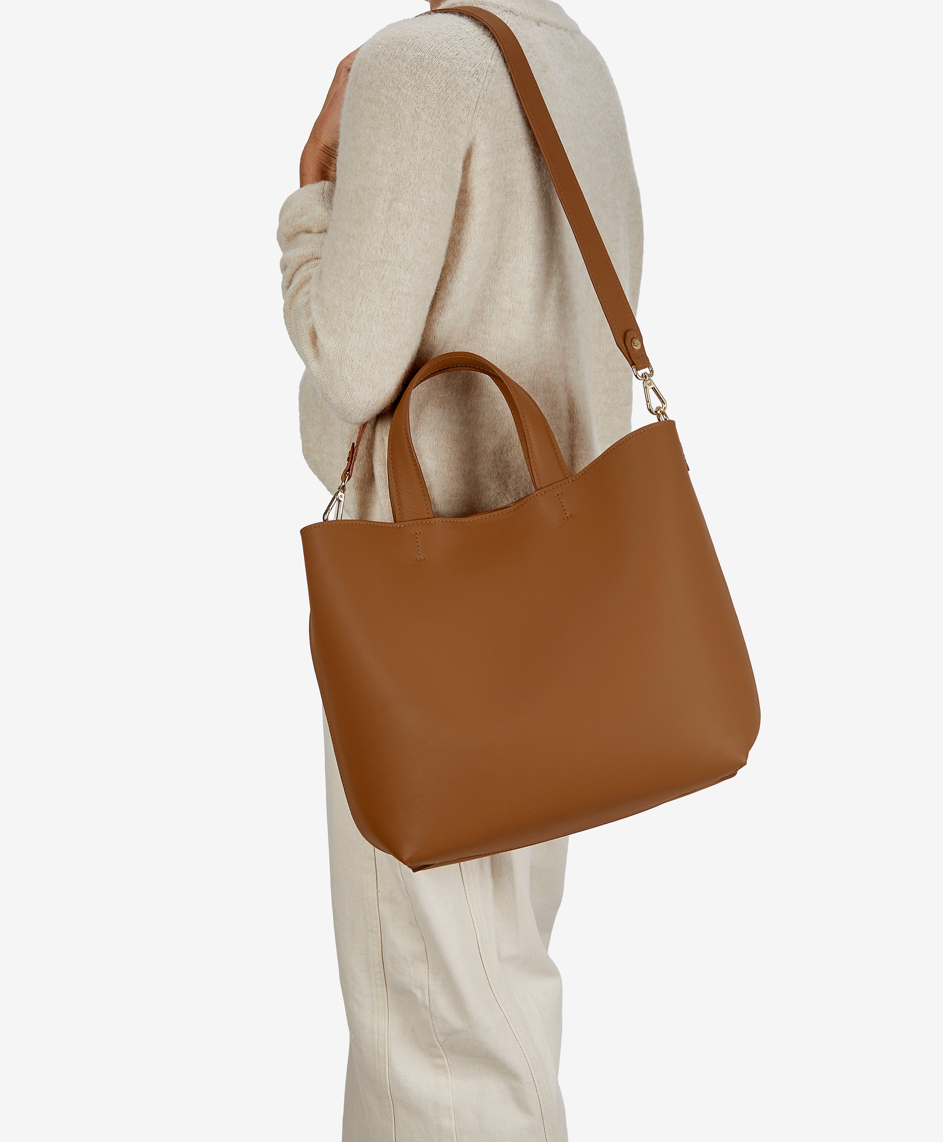 Premium Austin Tote Bag in British Tan - Genuine European Calfskin Leather Handbag for Women | Perfect for Work, Travel & Everyday Use