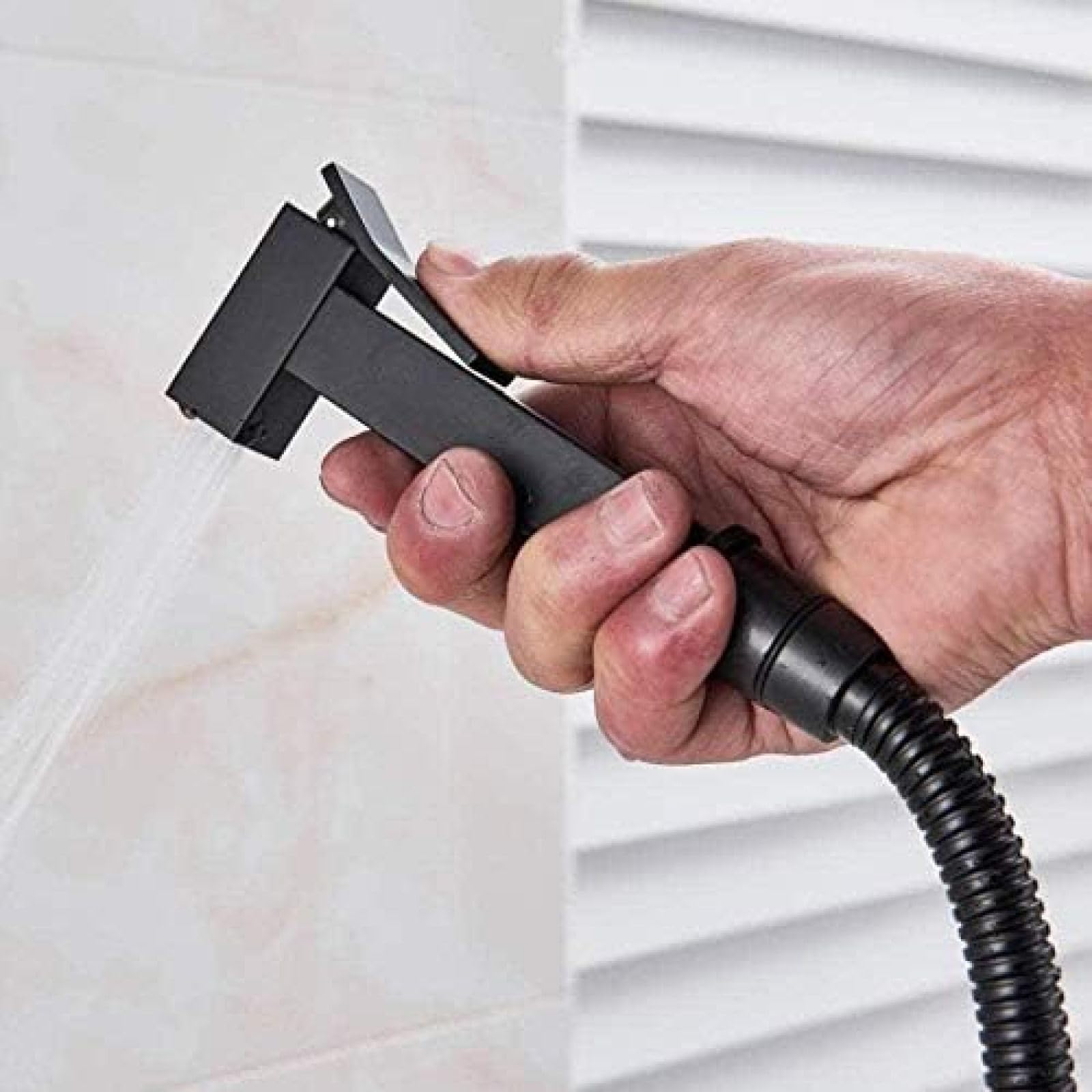 Black Bathroom Shower Faucet with Toilet Sprayer - Modern Mixer Tap for Muslim Hygiene & Spiritual Cleansing - Perfect for Islamic Wudu Rituals and Bathroom Upgrades