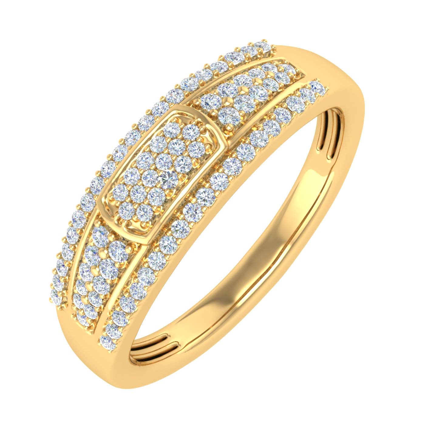 1/4 Carat Diamond Wedding Band Ring in 10K Gold (I1-I2 Clarity) - Elegant Bridal Jewelry for Engagement, Anniversary & Special Occasions