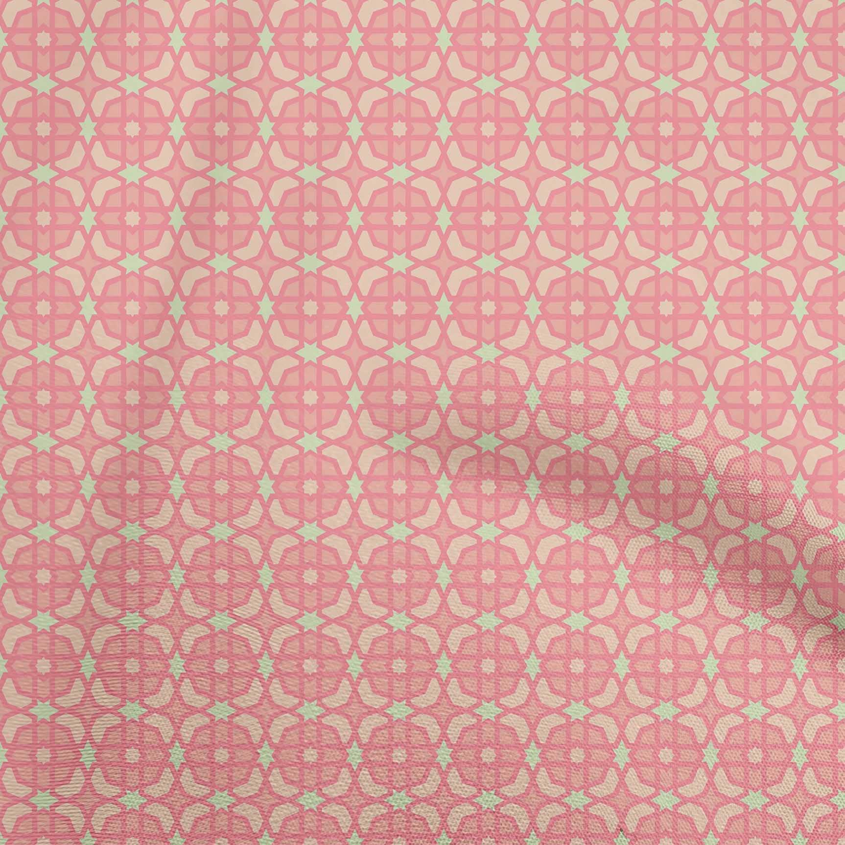 oneOone Rayon Light Pink Arabic Moroccan Print Fabric by The Yard - 56 Inch Wide Soft Draping Material for Dresses, Tunics & Home Decor