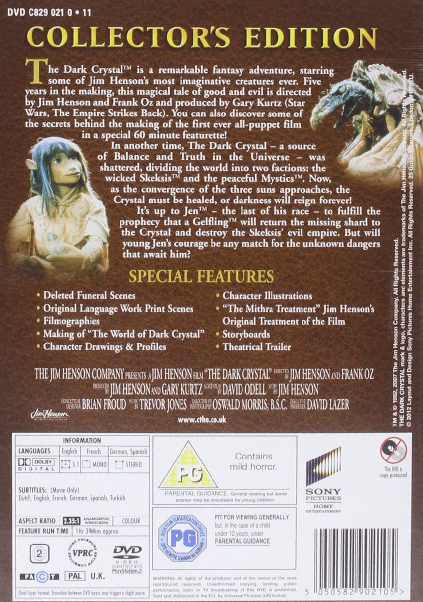 The Dark Crystal [DVD] - Fantasy Adventure Movie for Family Movie Night & Collectors - Perfect for Home Entertainment & Gift Giving