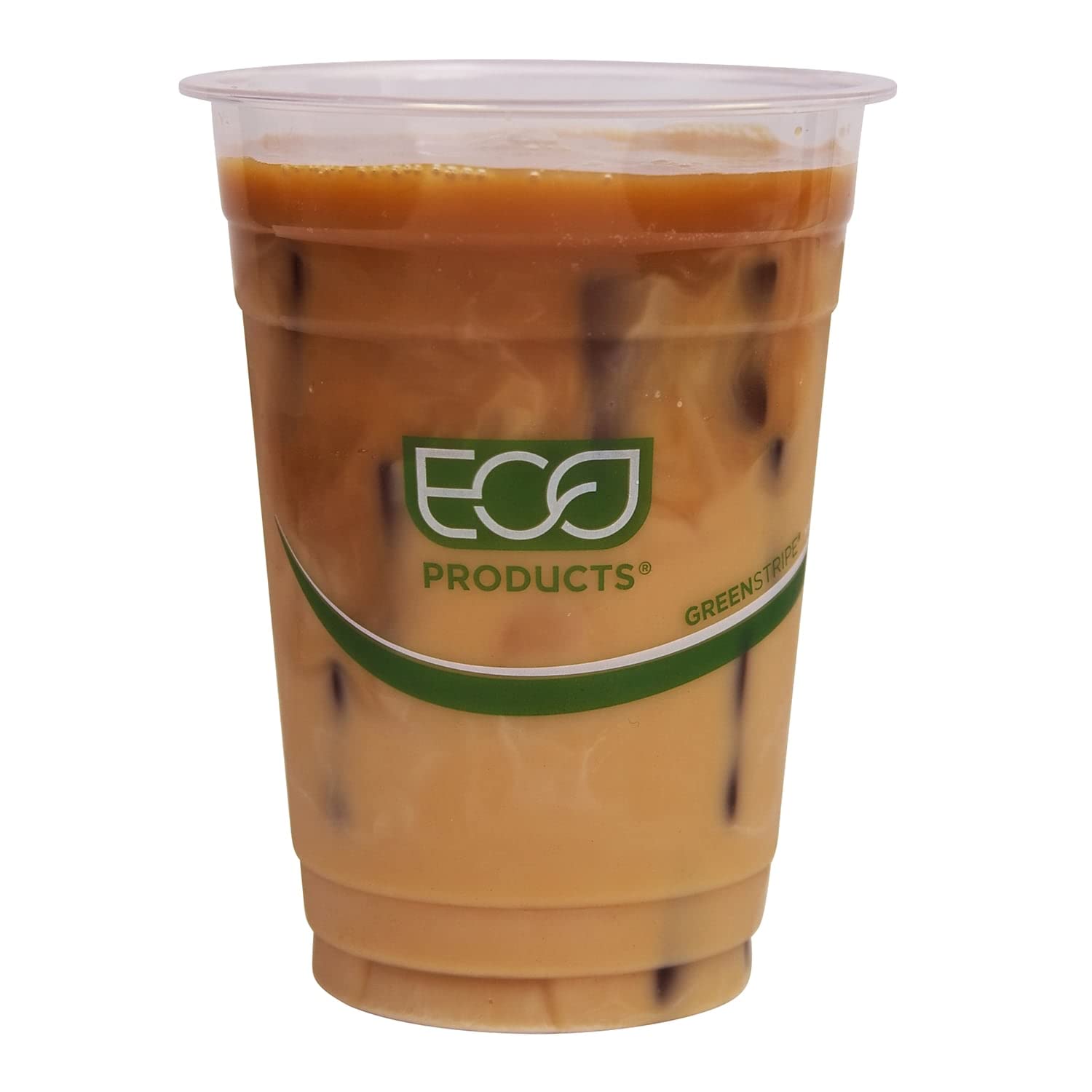 Eco-Products EPCC16GS GreenStripe 16oz Compostable Cold Cups - 50/Pack, 20 Packs/Case | Biodegradable & Eco-Friendly Drinkware for Parties, Picnics, and Office Use