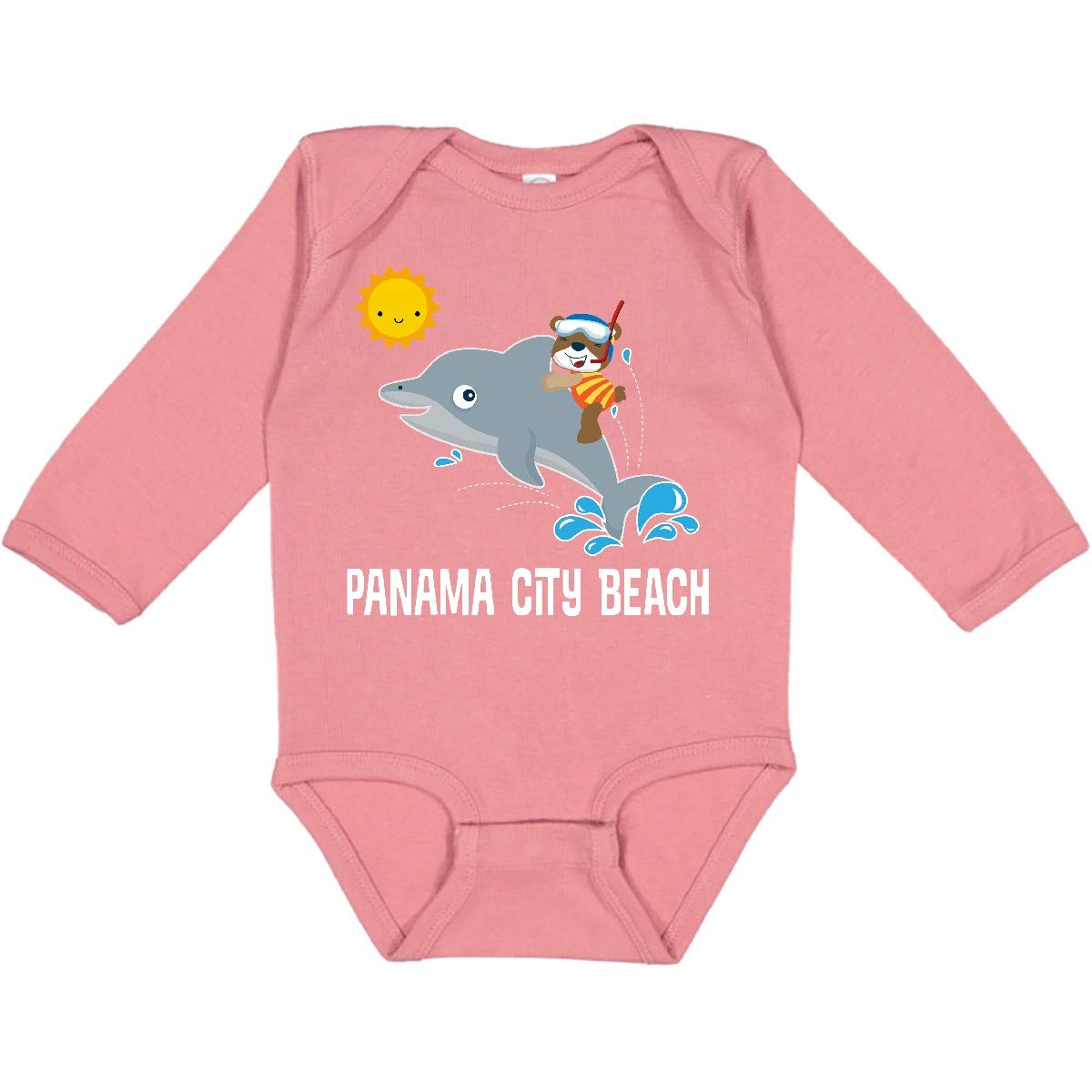 Inktastic Panama City Beach Florida Vacation Long Sleeve Baby Bodysuit - Soft Cotton Onesie for Beach Trips & Family Photos