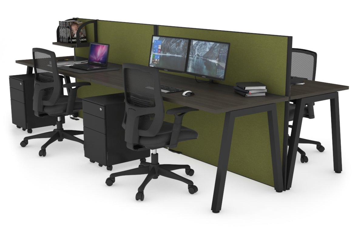 Horizon Quadro 4-Person Office Workstation Bench with A-Legs - 1400mm x 700mm Dimensions - Perfect for Collaborative Workspaces, Coworking Offices & Team Meetings
