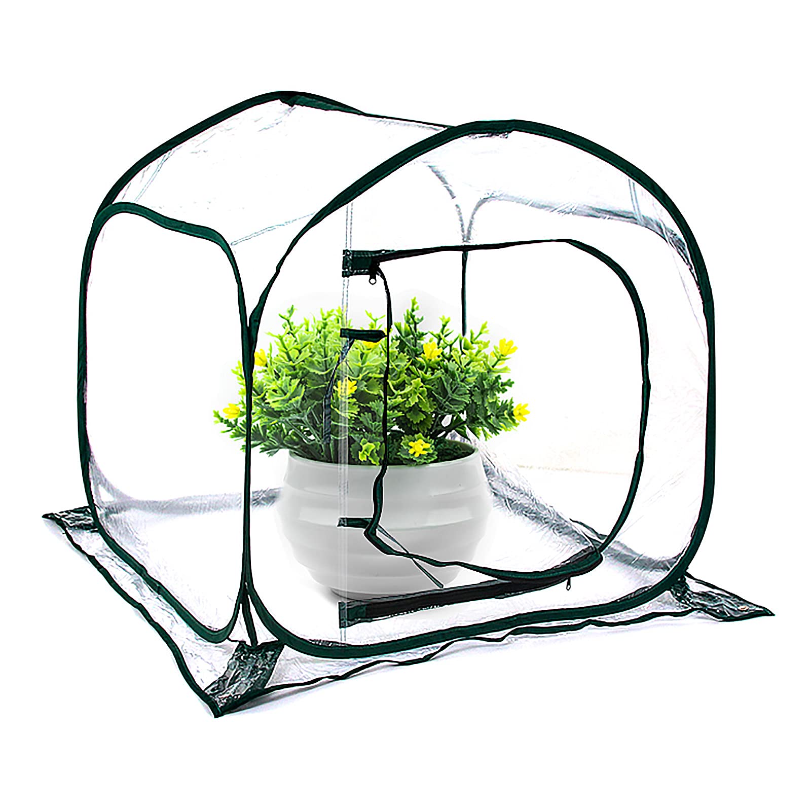 Mini Greenhouse for Indoor & Outdoor Plants - 31.5x31.5x31.5 Inch Portable Gardening Greenhouse with Warm Cover - Perfect for Seed Starting, Herb Growing, Flower Protection in Garden, Patio or Balcony