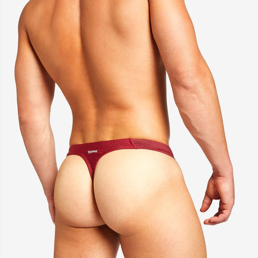 Teamm8 Bass Mesh Swim Thong - Red | Comfortable & Stylish Swimwear for Beach, Pool & Water Sports