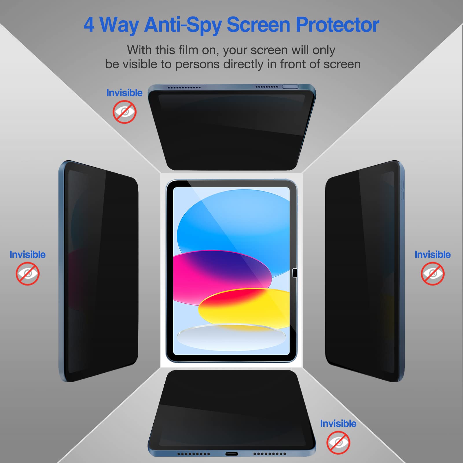 ProCase 360° 4-Way Privacy Screen Protector for iPad 11th Gen (2025) 11