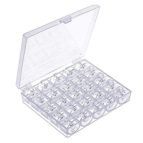 25Pcs Plastic Sewing Bobbins for Sewing Machine - Durable Thread Spools with Storage Case - Perfect for Home Sewing, Quilting & Crafting - Ideal Cleaning Supplies for Household & Sewing Machine Maintenance