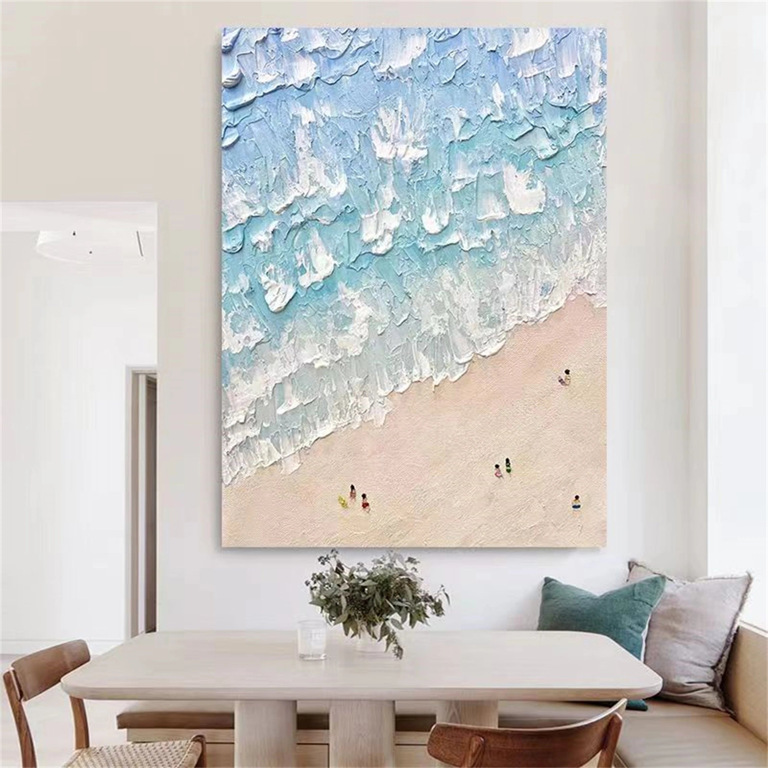 Ocean and Sky Painting #OS 043 - Handmade Canvas Wall Art for Living Room, Bedroom & Office Decor - Coastal Landscape Artwork for Home & Commercial Spaces