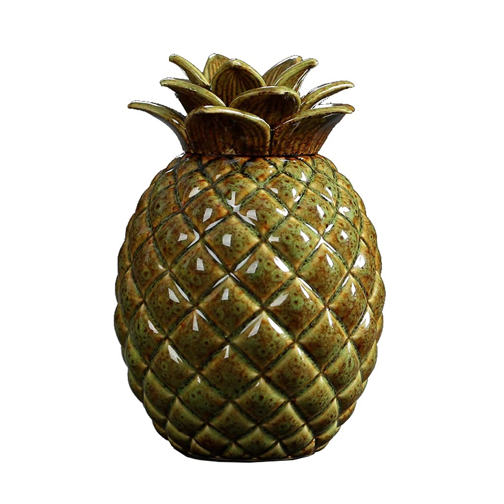Pineapple Ceramic Food Storage Containers - 3-Piece Set with Airtight Lid for Candy, Cookies, Kitchen Pantry Organization | Perfect for Home, Office & Party Snack Storage (Color: 1 Jar)