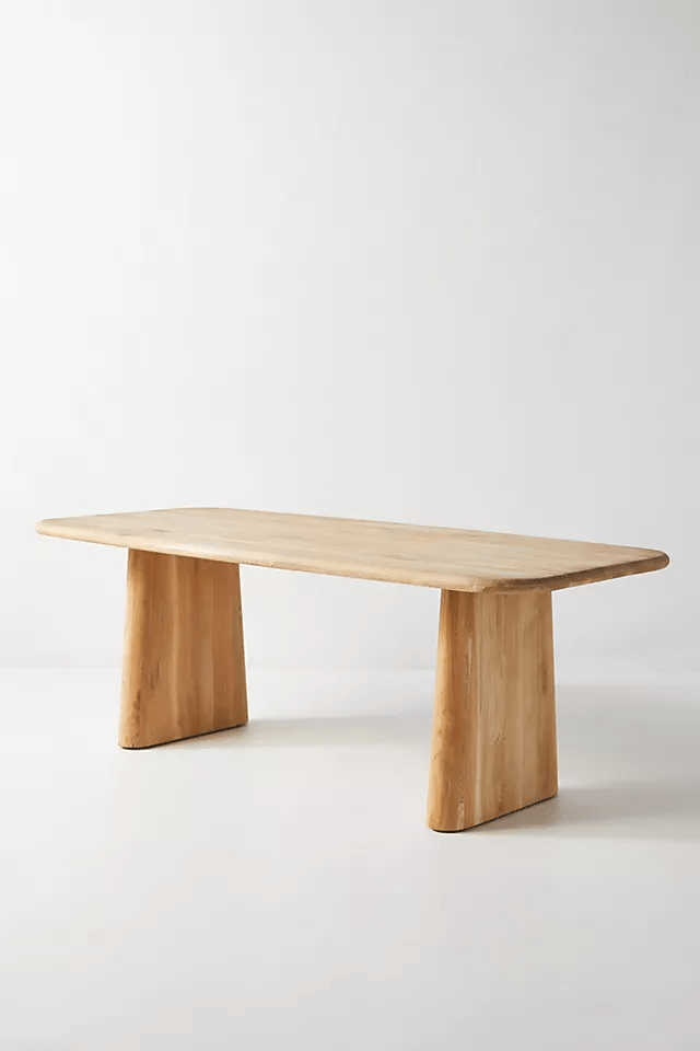Handmade Kalle Sculptural Dining Table - Solid Wood Modern Black Dining Table for Kitchen, Dining Room & Open Concept Living Spaces