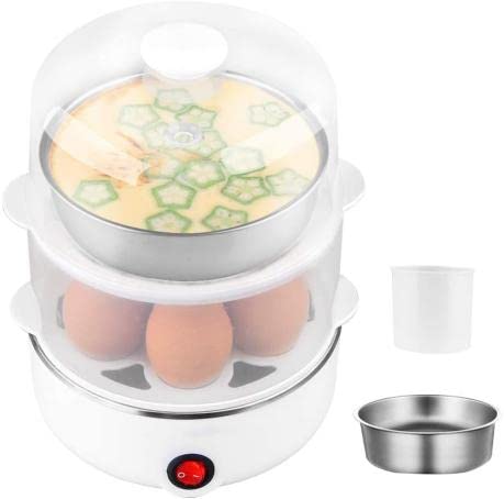 Electric Egg Cooker - 1-14 Egg Capacity, Hard & Medium Boiled, 2-Layer Design, Multi-Purpose (Pink) | Perfect for Breakfast, Meal Prep & Healthy Eating