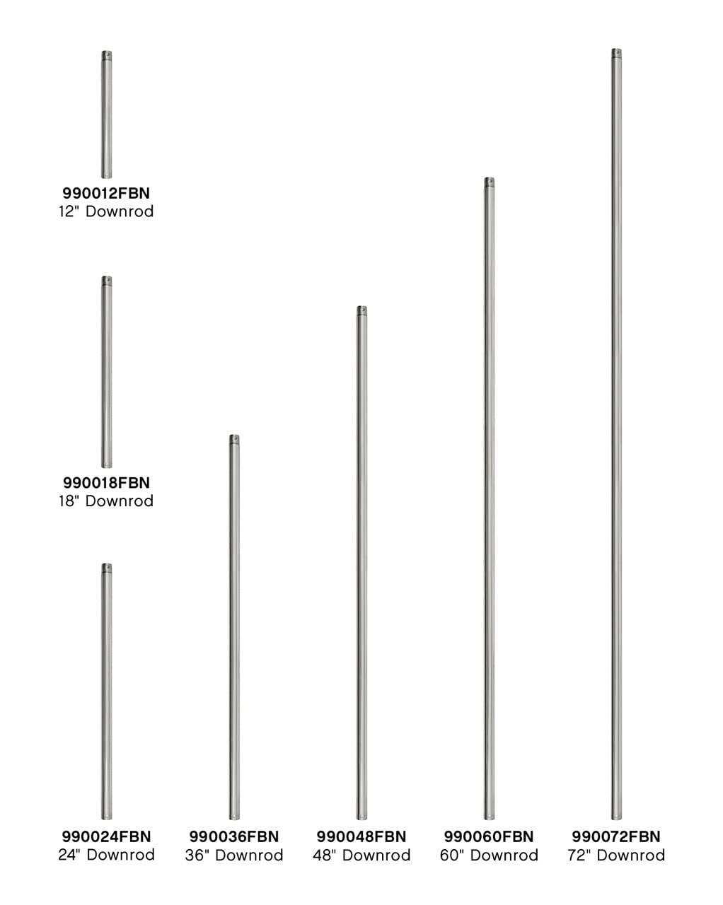 Hinkley 990024FBN 24 Inch Adjustable Ceiling Fan Down Rod - Brushed Nickel Finish for Height Adjustment & Improved Airflow - Perfect for Living Room, Bedroom, or Patio Ceiling Fan Installation