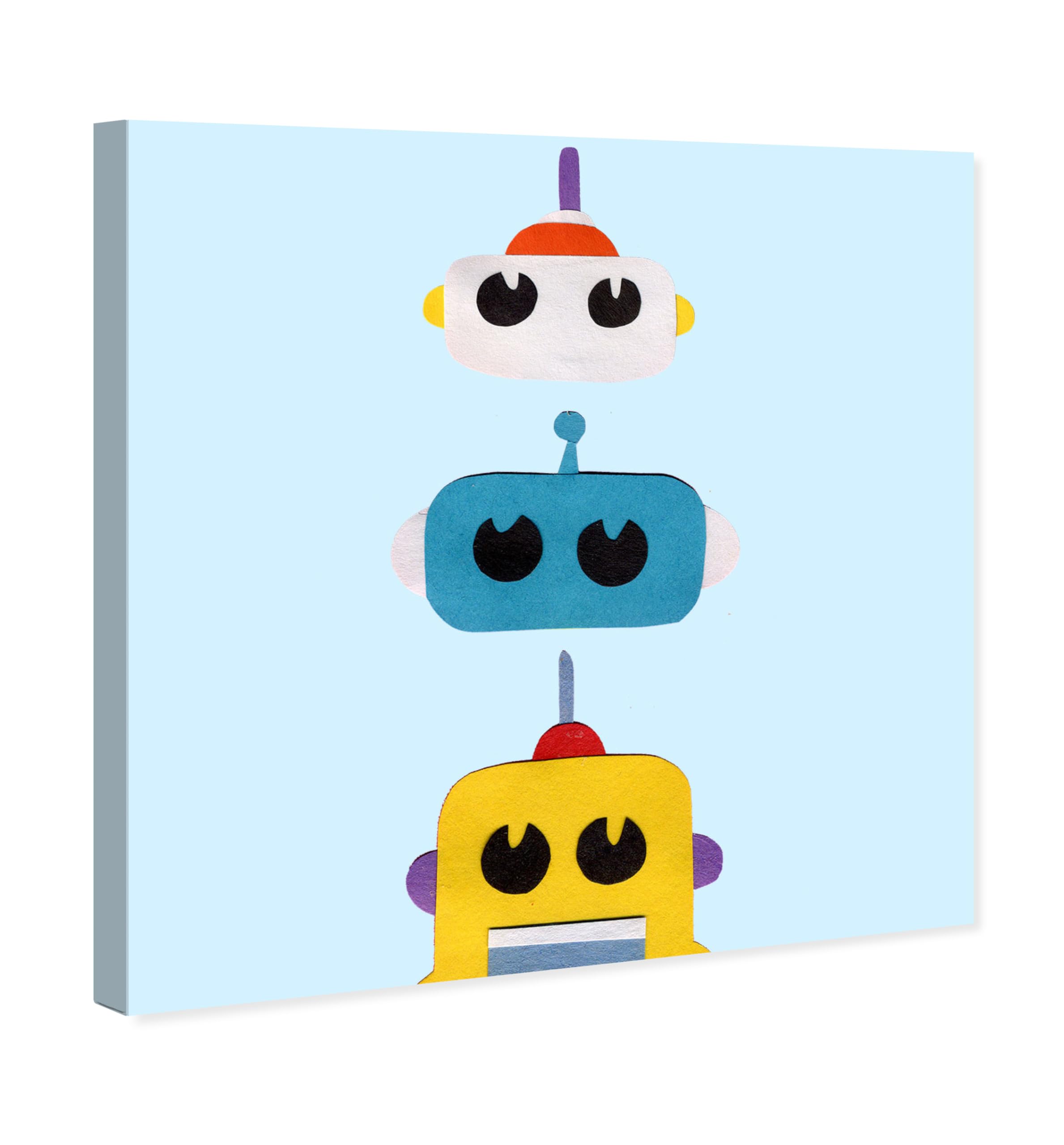 Oliver Gal Artist Co. Sci-Fi Wall Art Canvas Prints - 'Best Friends' Kids Room Decor 24x24 Inches - Blue & Yellow Space Themed Nursery Art - Perfect for Children's Bedroom, Playroom & Teen Space Decor