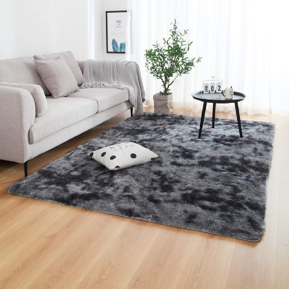 Multisize Absorbent Plush Soft Tie-Dye Rugs - Non-Slip Floor Mats for Bedroom & Living Room | Perfect for Home Decor, Yoga Space, and Kids Play Area