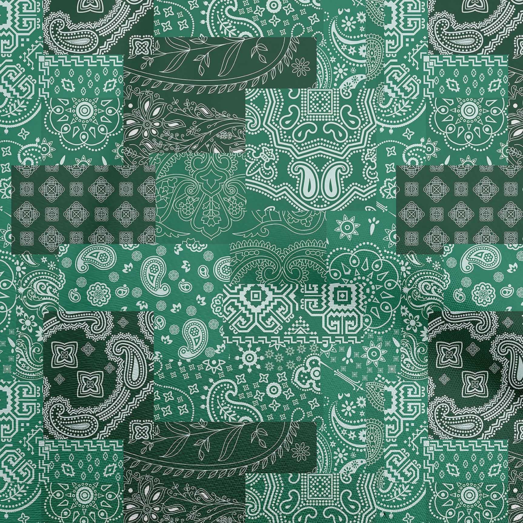 oneOone Rayon Green Printed Patchwork Fabric by The Yard - 56 Inch Wide DIY Sewing Material for Clothing, Quilting & Home Decor Projects | Premium Dressmaking & Craft Supplies