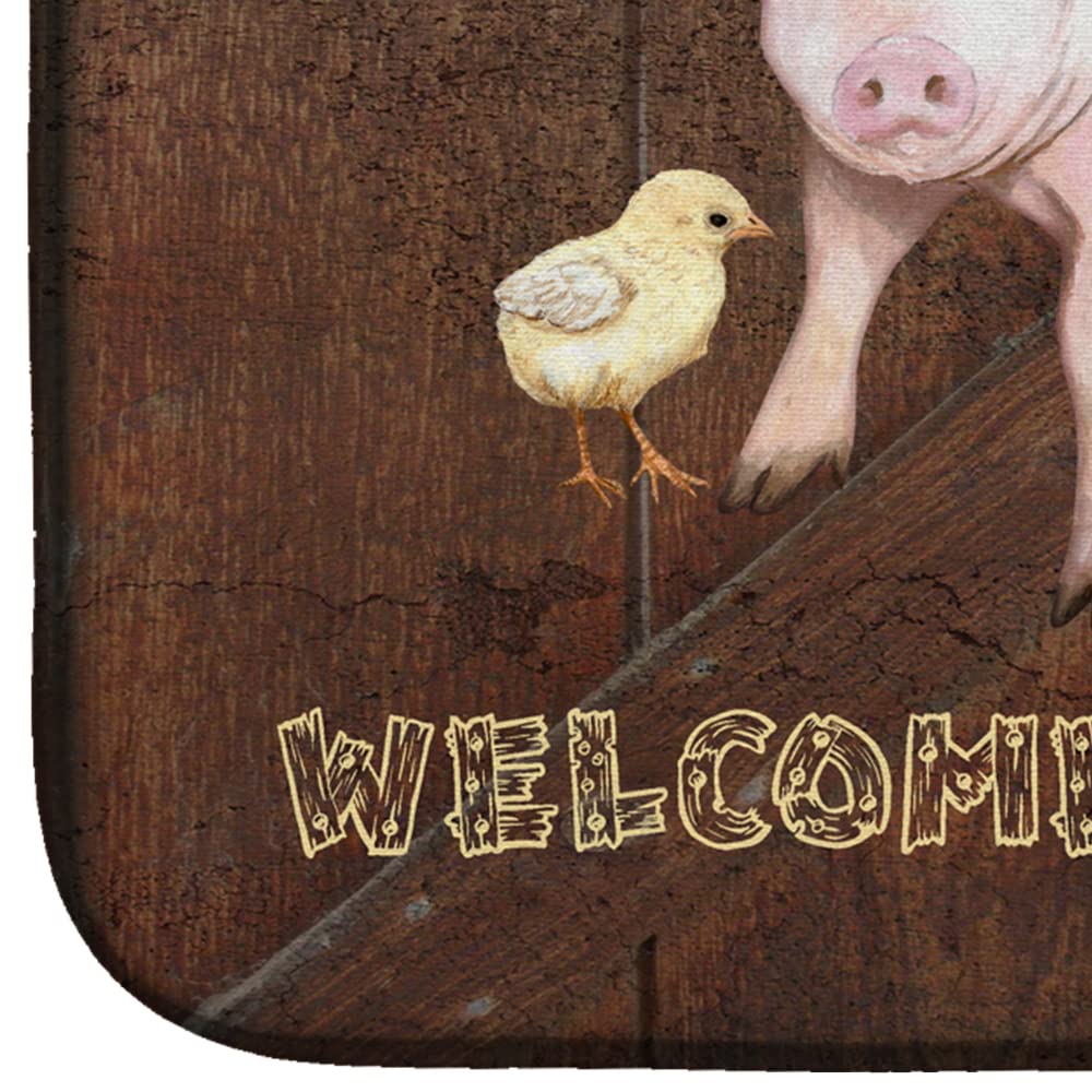 Farm-Themed Absorbent Dish Drying Mat - 14x21