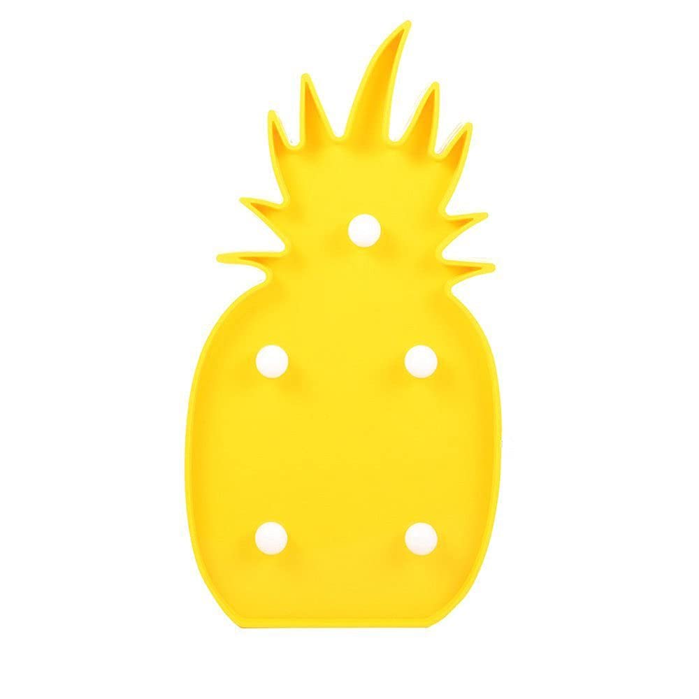 Creative LED Tropical Pineapple Desk Lamp - Battery Operated Marquee Sign Light for Wall Decor, Bedroom Night Light | Perfect for Kids Room, Dorm Decor & Tropical Themed Parties