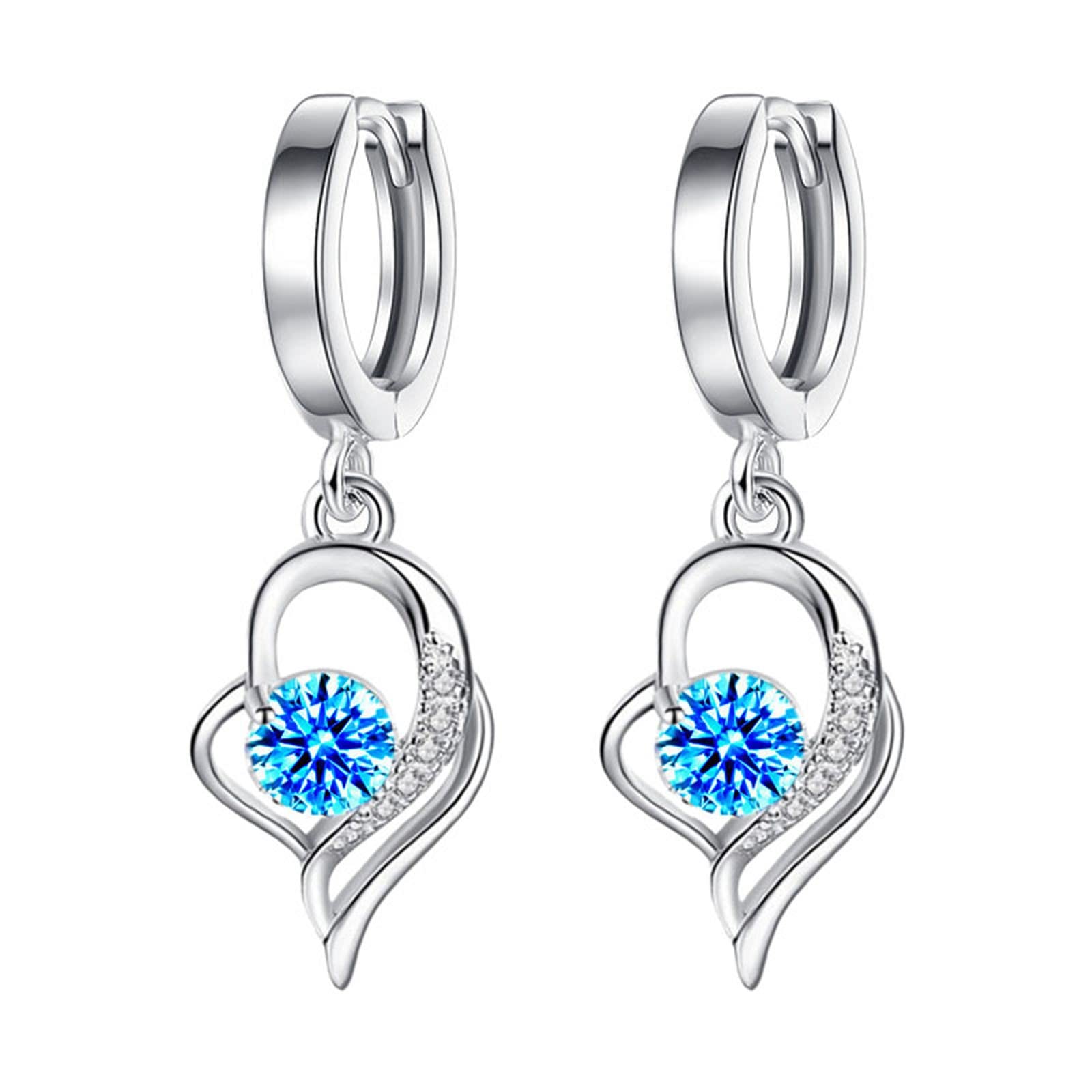 Elegant Heart Rhinestone Dangle Earrings for Women - Water Drop Copper & Silver Trendy Jewelry - Perfect for Parties, Weddings & Date Nights