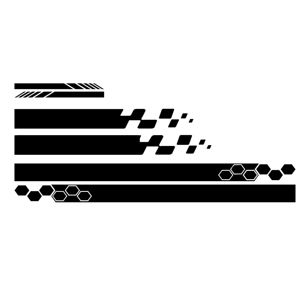 SEADEAR 5Pcs Black Car Stickers - Hood, Rearview Mirror & Side Skirt Racing Stripes Decal - High-Quality Vinyl Automotive Decoration for Cars, Trucks & SUVs - Perfect for Customizing & Personalizing Your Vehicle