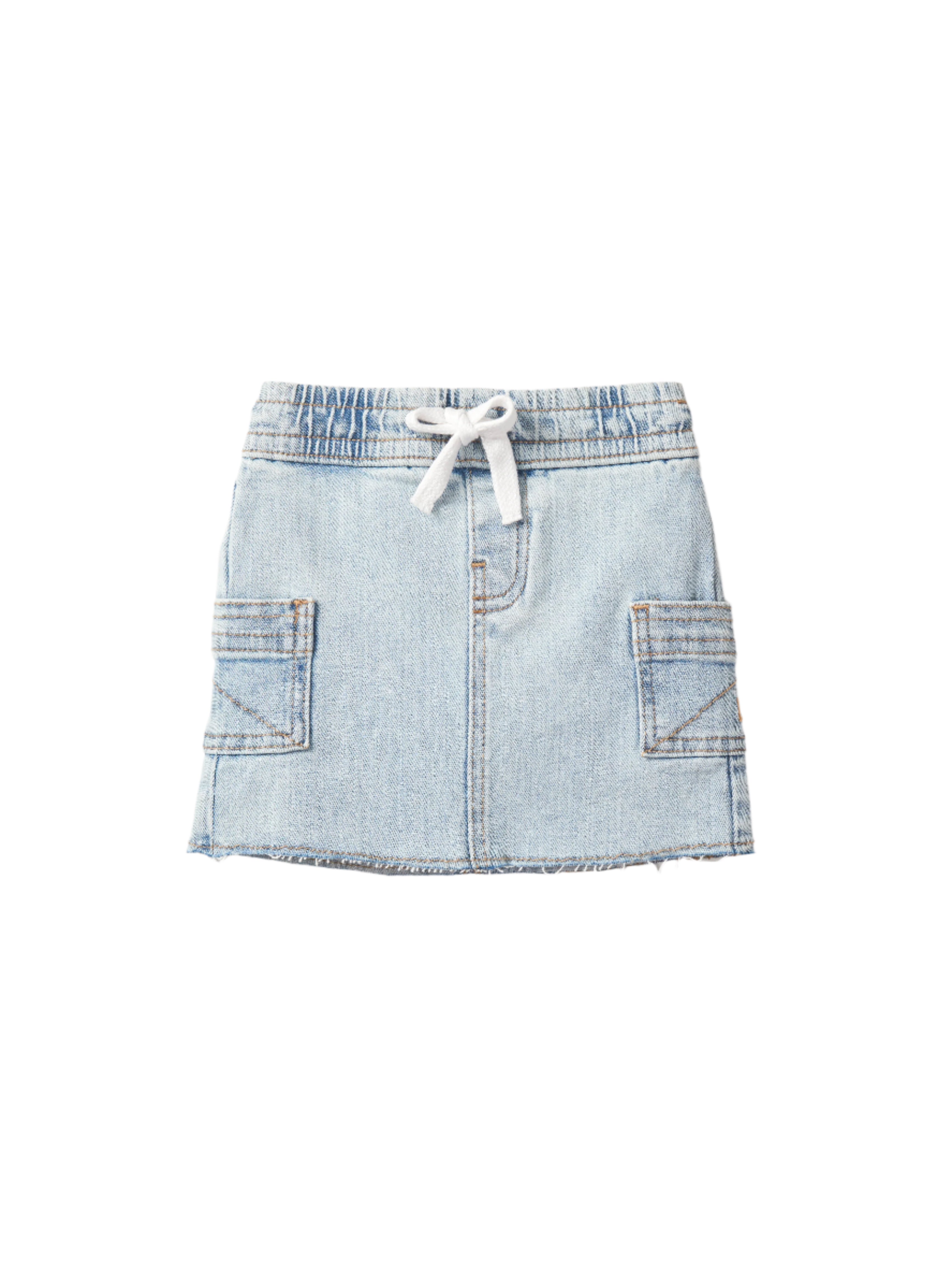 Stylish Light Wash Cargo Denim Skirt for Women - High Waist A-Line Denim Skirt with Pockets | Perfect for Casual Outfits, Streetwear & Everyday Wear