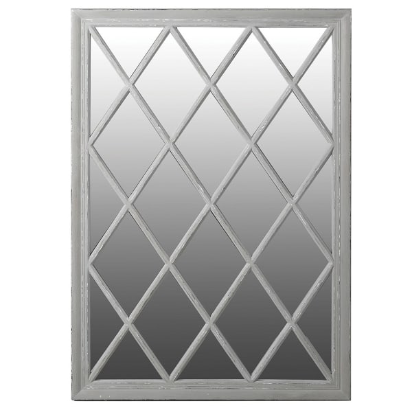 Ailish Rectangular Diamond Design Mirror - Elegant Vanity Mirror for Makeup, Dressing Room & Home Decor