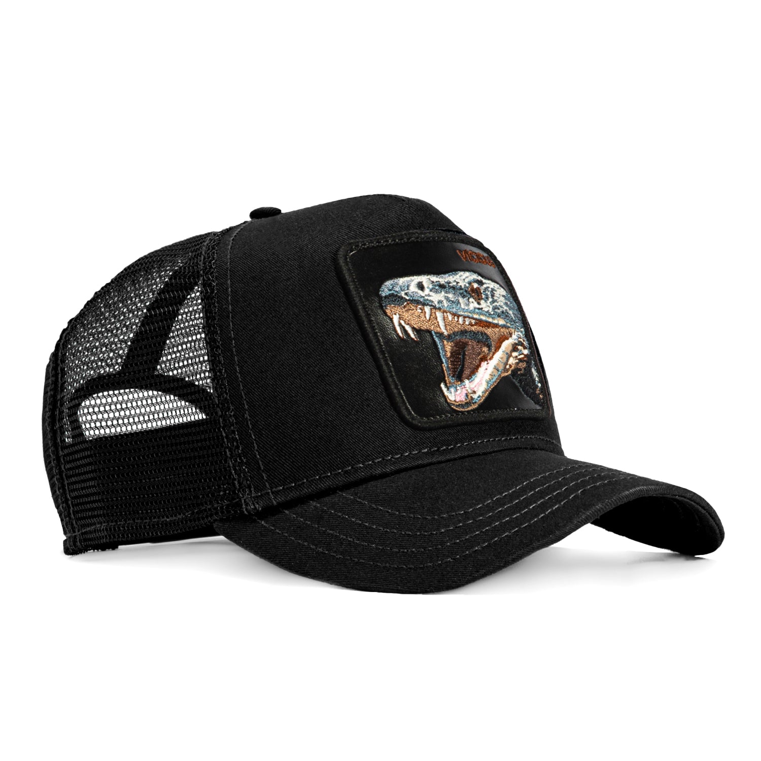 Goorin Bros The Vicious Snake Adjustable Trucker Snapback Hat - Black | Stylish Unisex Baseball Cap for Men & Women | Perfect for Outdoor Activities, Sports & Streetwear Fashion