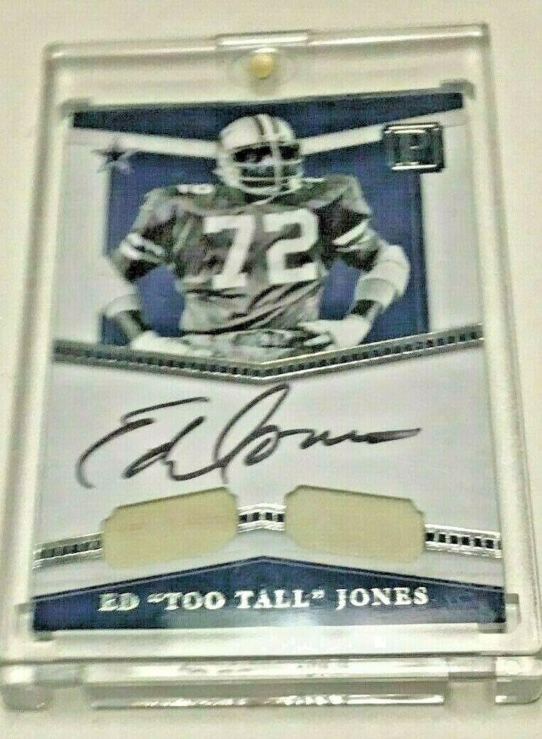 Ed 'Too Tall' Jones 2017 Panini Pantheon Game-Used Dual Jersey Autograph Card 11/15 - Signed NFL Football Memorabilia for Collectors & Fans - Perfect for Sports Memorabilia Displays, Man Caves & Investment Collections