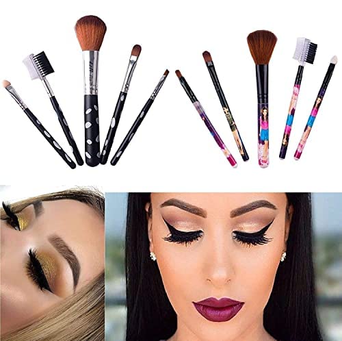 MAPPERZ 5-Piece Synthetic Makeup Brush Set - Foundation, Blending & Blush Brushes for Face Powder (Multi-Color) | Perfect for Professional Makeup Application & Travel