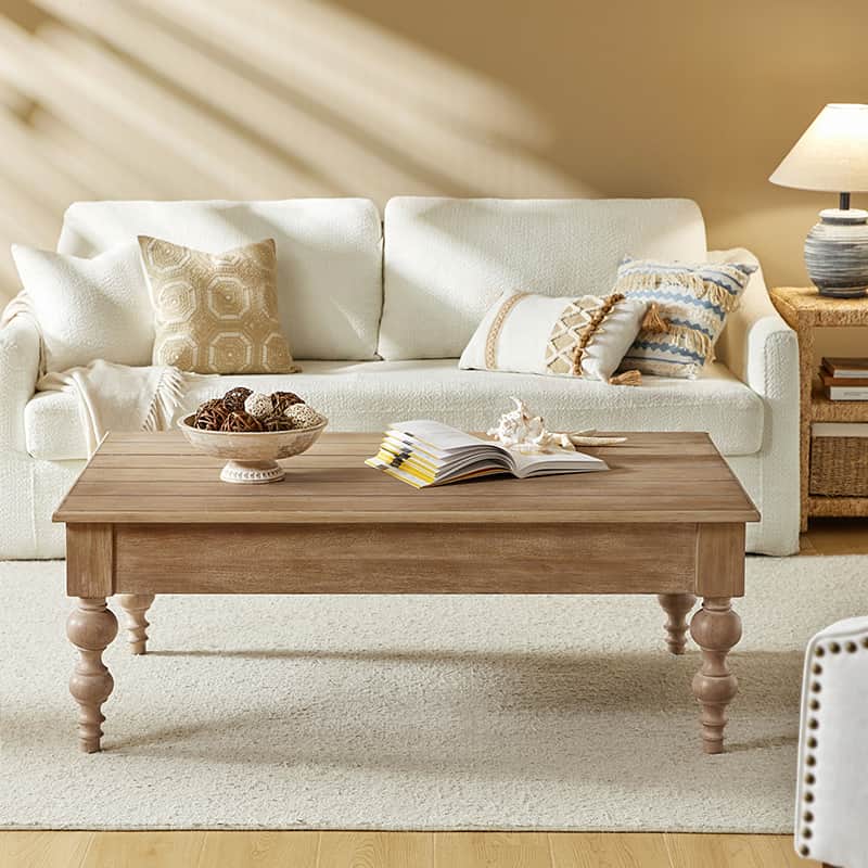 Lift Top Storage Ottoman Coffee Table with 4 Legs - Cynthia Multifunctional Furniture for Living Room, Bedroom & Home Decor
