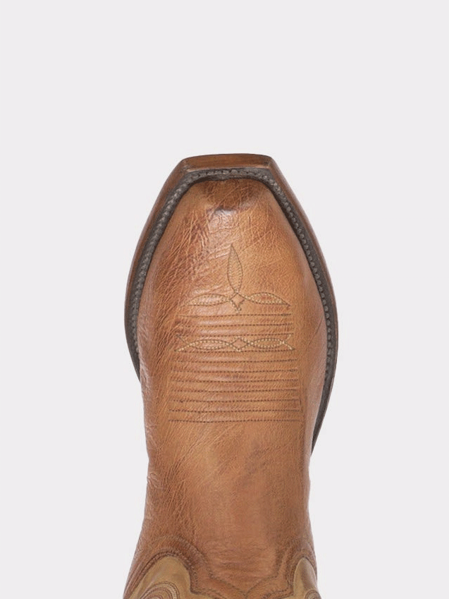Lucchese N1160.74 Men's Nathan Smooth Ostrich Leather Cowboy Boots in Barnwood - Western Style Riding Boots for Country Music Festivals & Rodeo Events