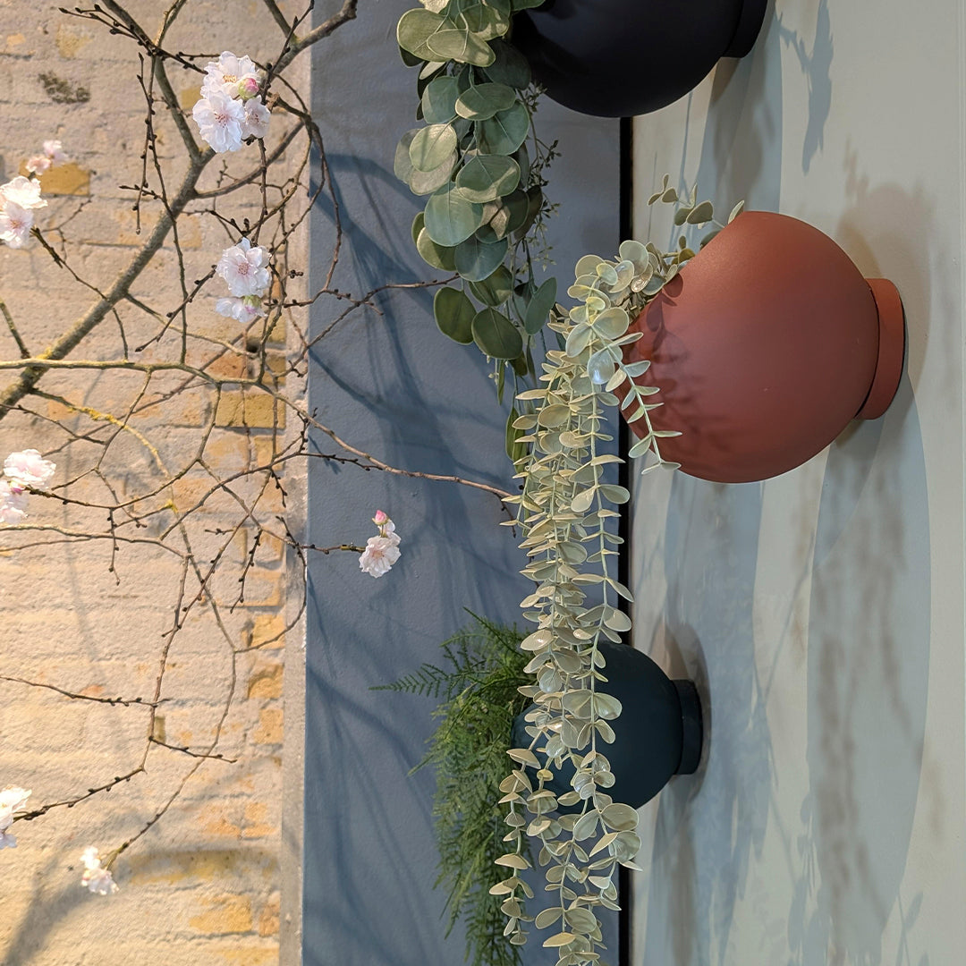 2 Pack Large Globe Wall Flower Pots - Hanging Planters for Indoor & Outdoor Decor, Balcony, Garden, Patio, and Home Décor