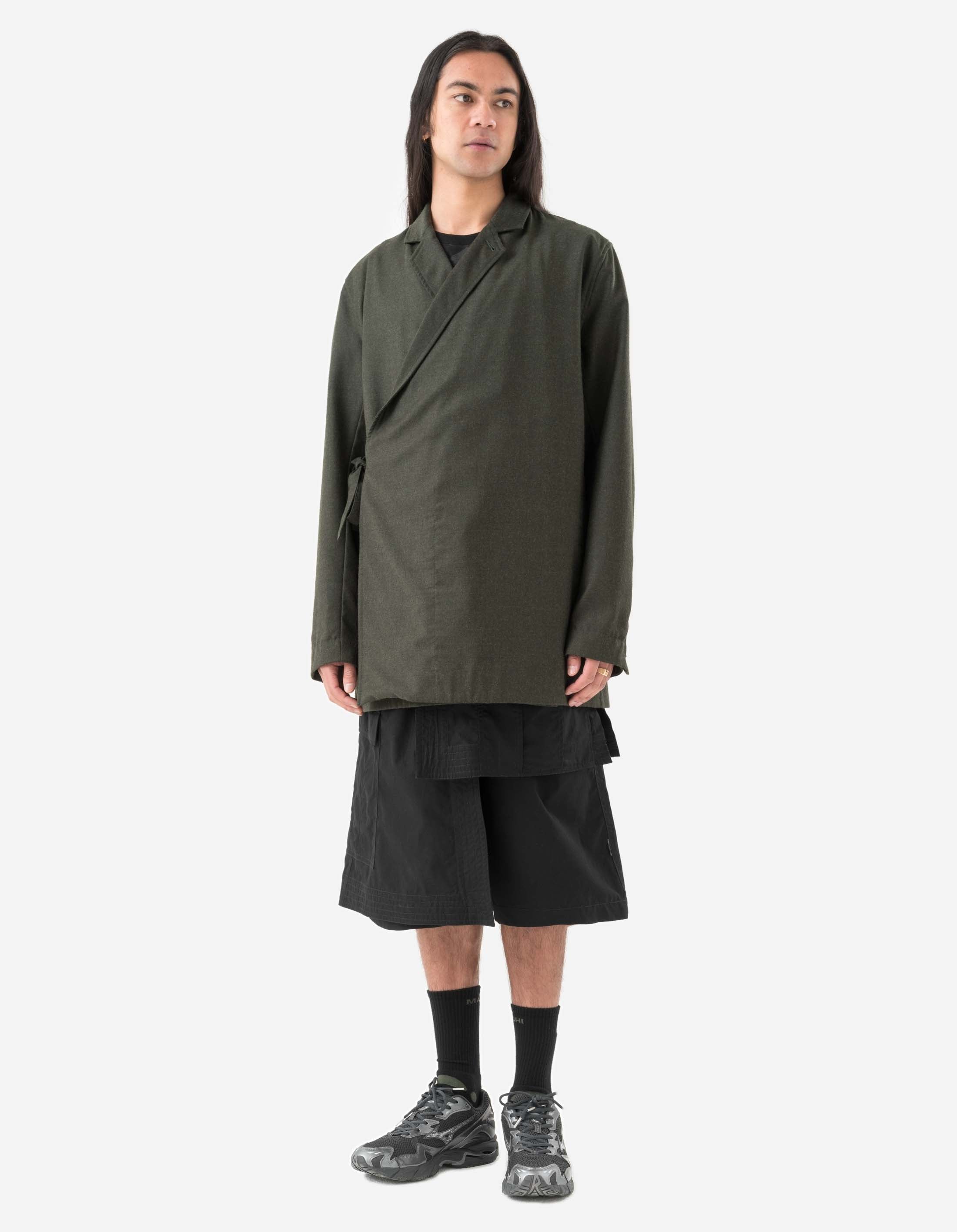 6056 Black Asymmetrical Hakama Shorts - Stylish & Comfortable for Yoga, Martial Arts & Casual Wear
