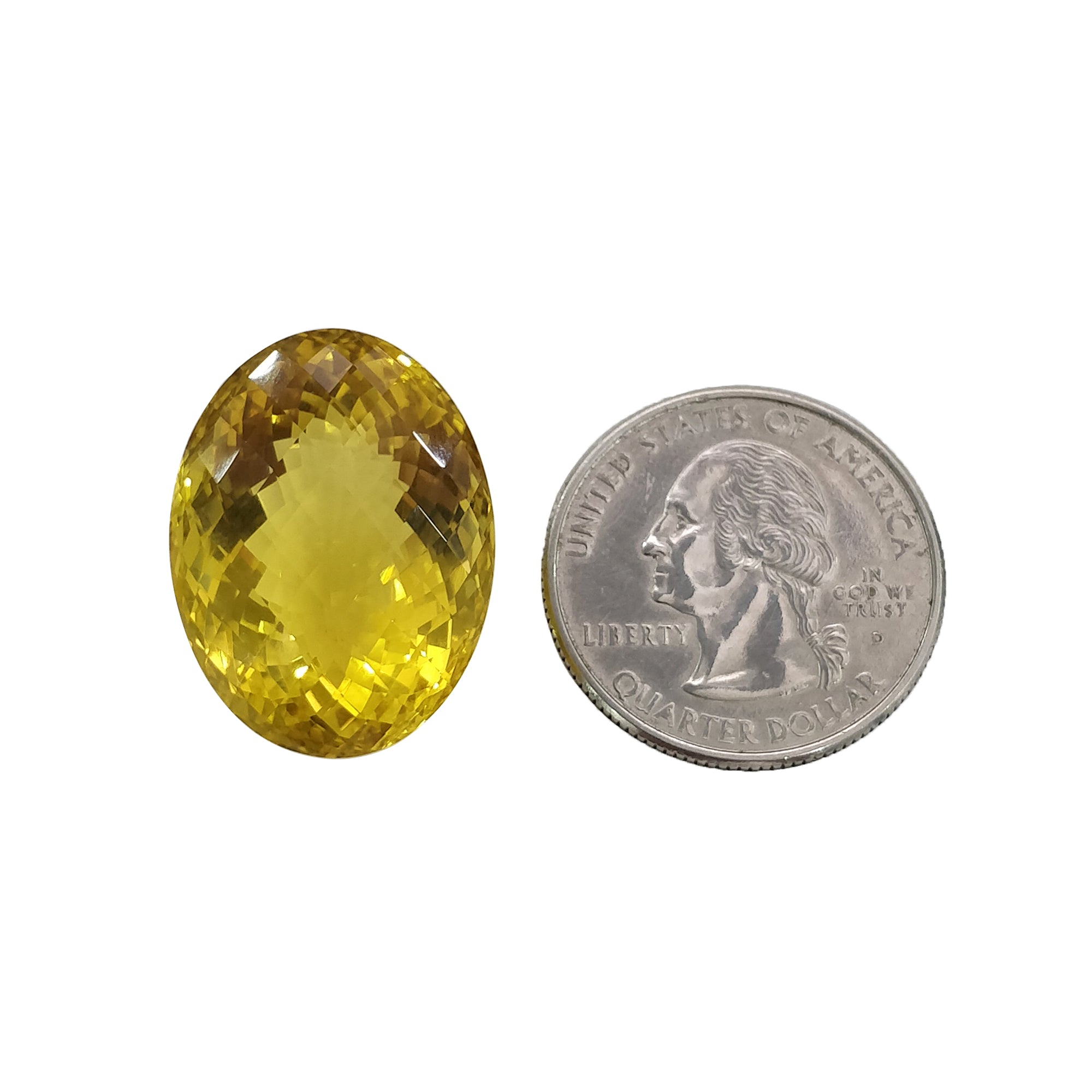 Natural Untreated Yellow Citrine Gemstone - 37.20cts Oval Checker Cut (24x18.5mm) for Jewelry Making, Engagement Rings & Healing Crystal Collections