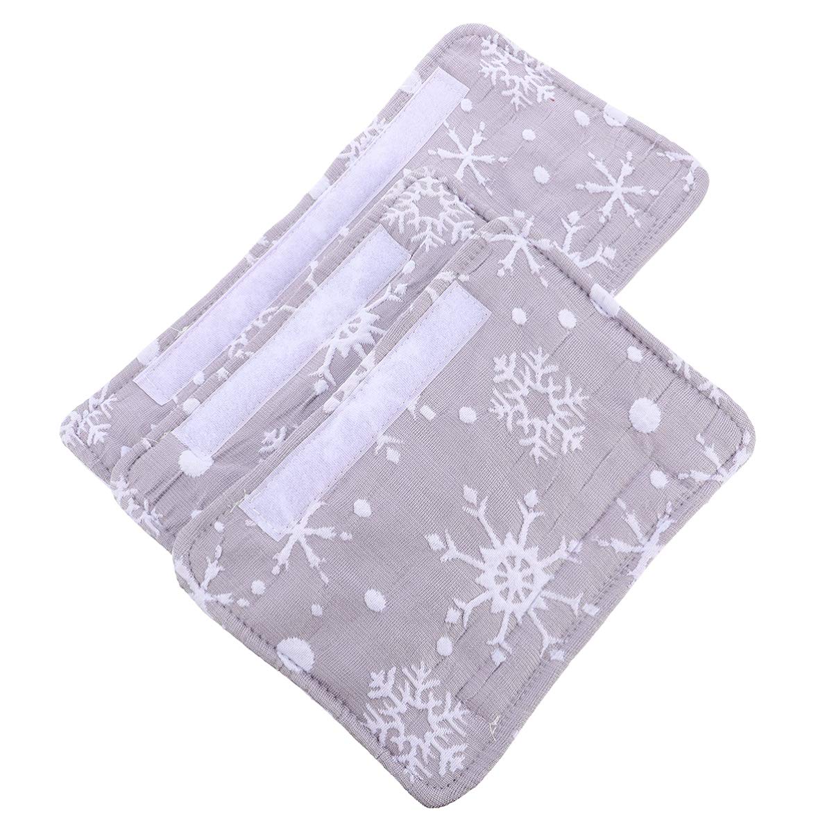 OSALADI 3PCS Snowflake Refrigerator Door Handle Covers - Soft Cloth Fridge Handle Protectors for Kitchen & Microwave (Grey) - Christmas Home Decor & Winter Kitchen Accessories | Perfect for Holiday Decorating, Gift Giving & Protecting Appliances