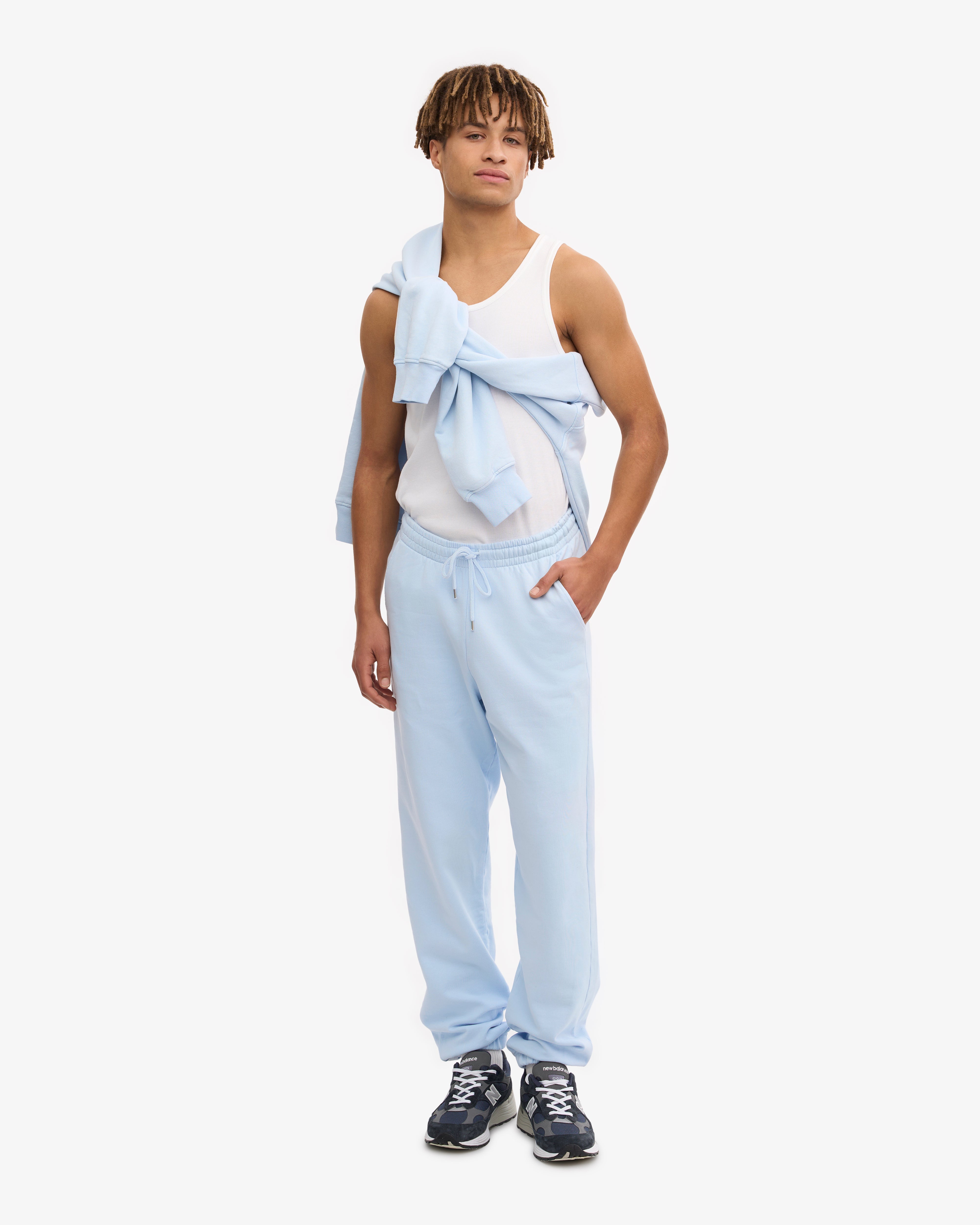 Organic Cotton Sweatpants for Women - Soft & Comfortable Polar Blue Lounge Pants - Perfect for Yoga, Running & Casual Wear