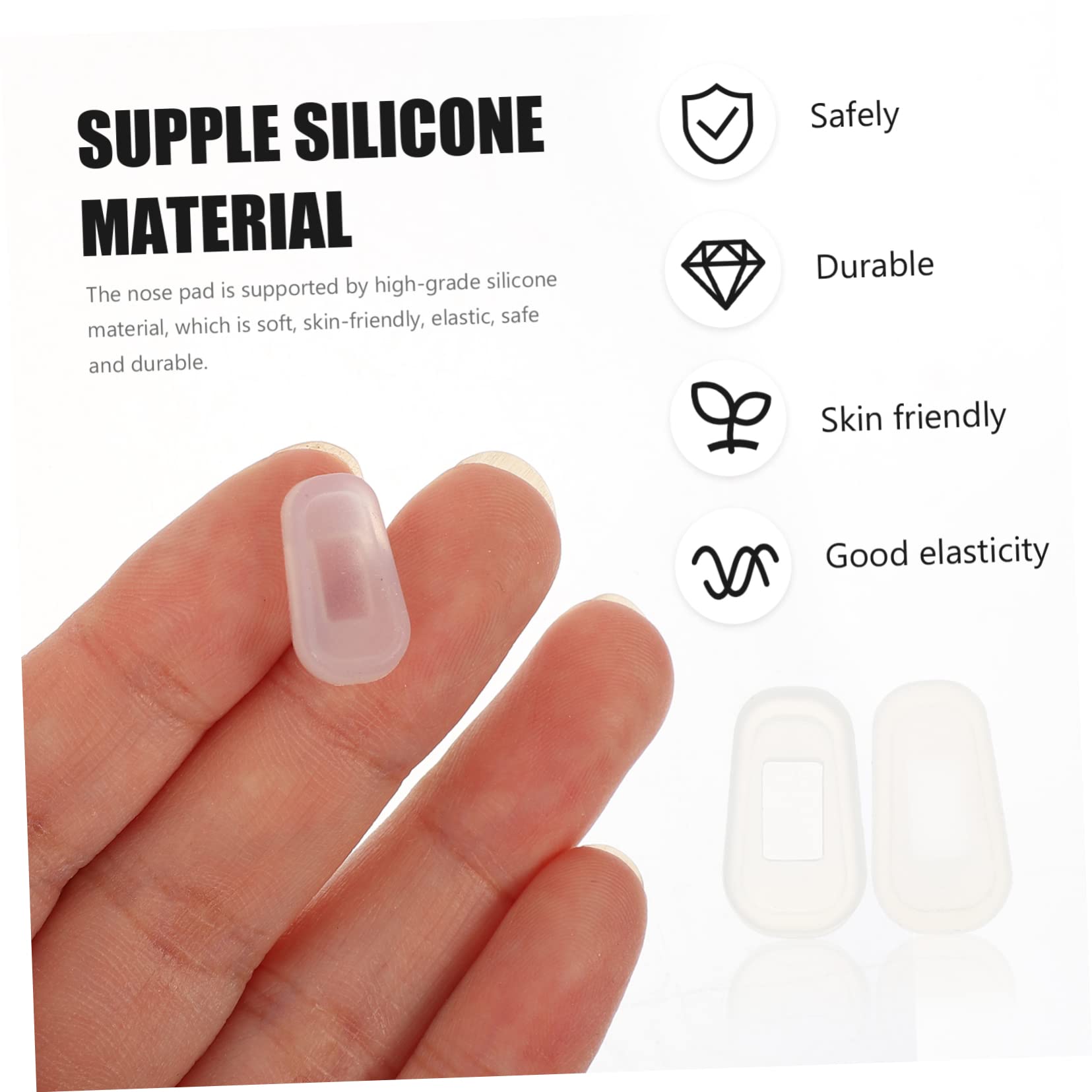 12 Pairs Soft Silicone Nose Pads for Glasses - Anti-Slip Replacement Nose Pads for Eyeglasses & Sunglasses - Comfortable Eyewear Accessories for Daily Wear, Reading & Computer Use