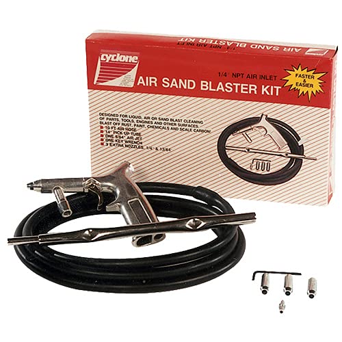 Cyclone 7003 Air Sandblaster Kit - Professional Sand Blasting Gun with Nozzles & Media for Rust Removal, Paint Stripping & Surface Preparation | Ideal for Metal, Wood & Auto Restoration Projects