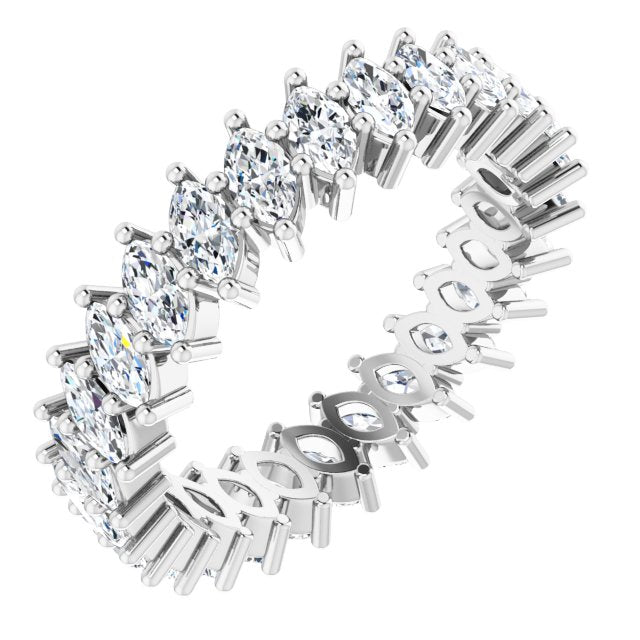 3.12 Carat Marquise Cut Diamond Eternity Band for Women - Wedding, Engagement, Anniversary Jewelry Gift - Perfect for Bridal, Party & Special Occasions
