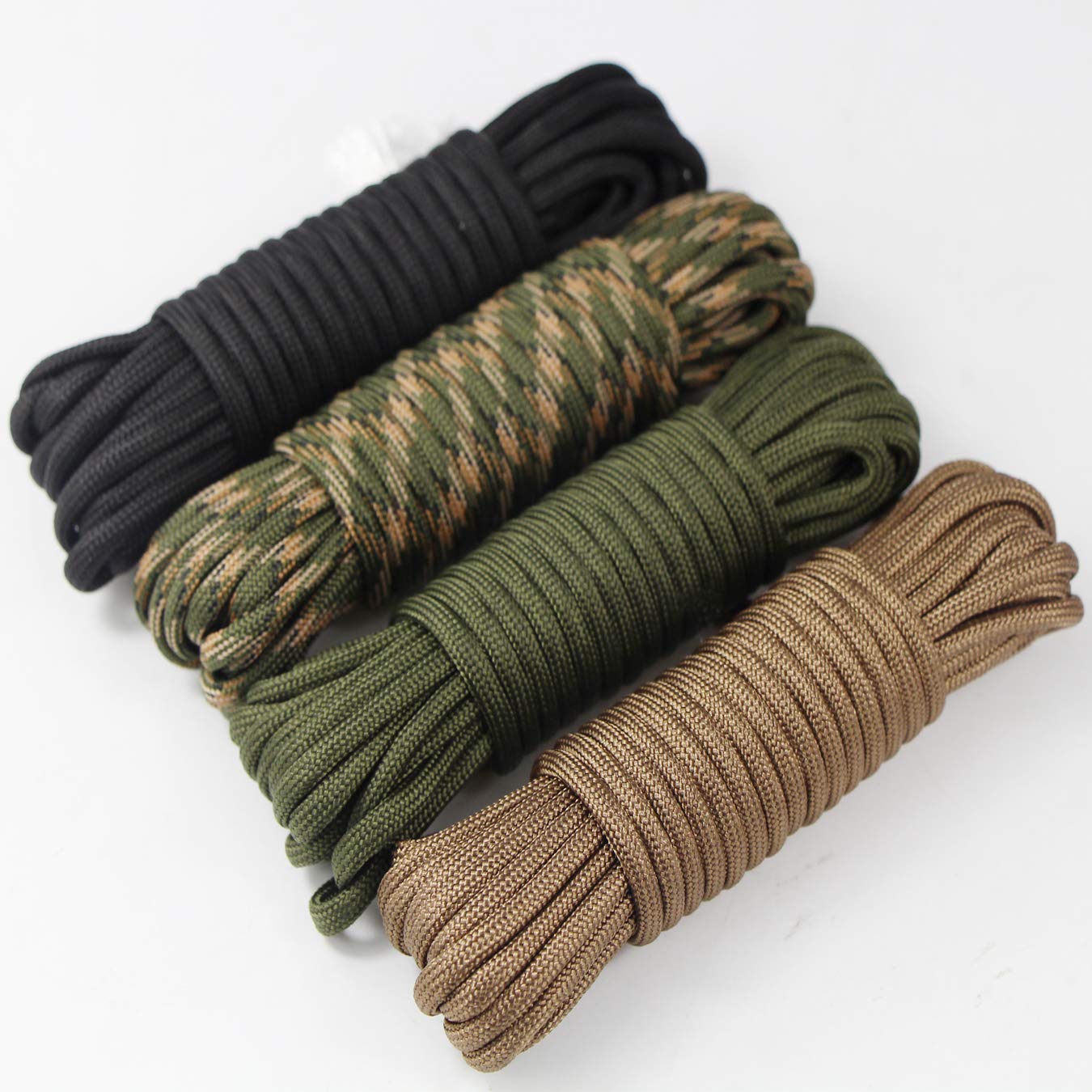 4-Pack 19ft 550 Paracord Rope for Bracelets, Dog Collars & DIY Crafts