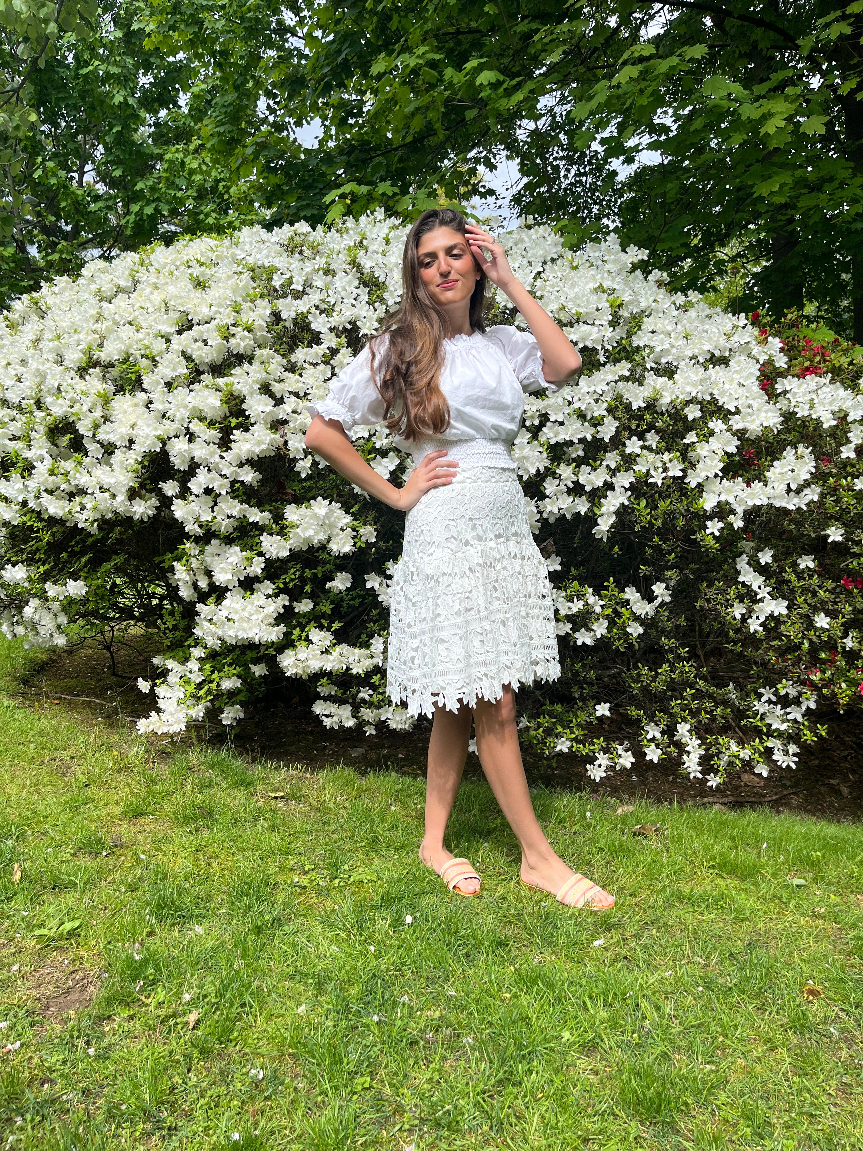 Elegant White Lace Skirt for Women - Summer Flowy Boho Midi Skirt - Perfect for Weddings, Parties & Beach Vacations