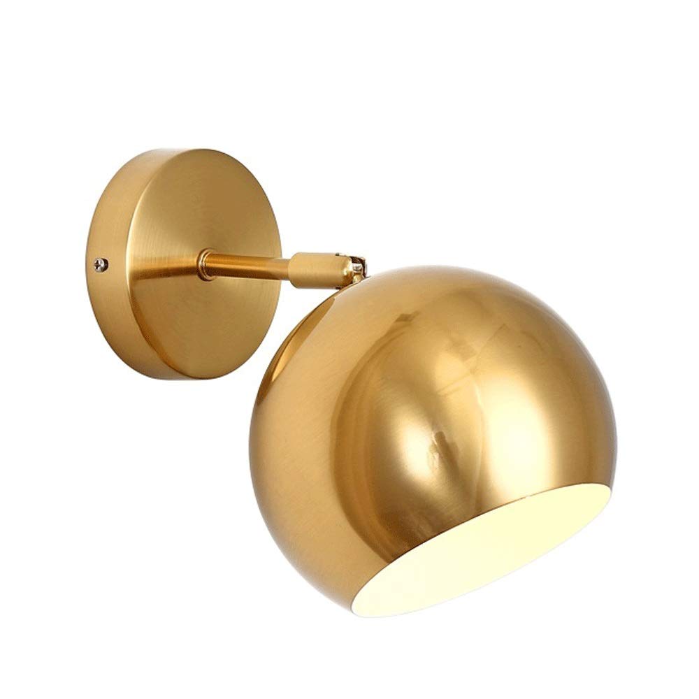 Golden Adjustable Wall Sconce Light Fixture - Modern E27 Wall Lamp for Bedroom, Living Room & Study - Dimmable Reading Light & Night Light for Bedside, Children's Room & Home Decor